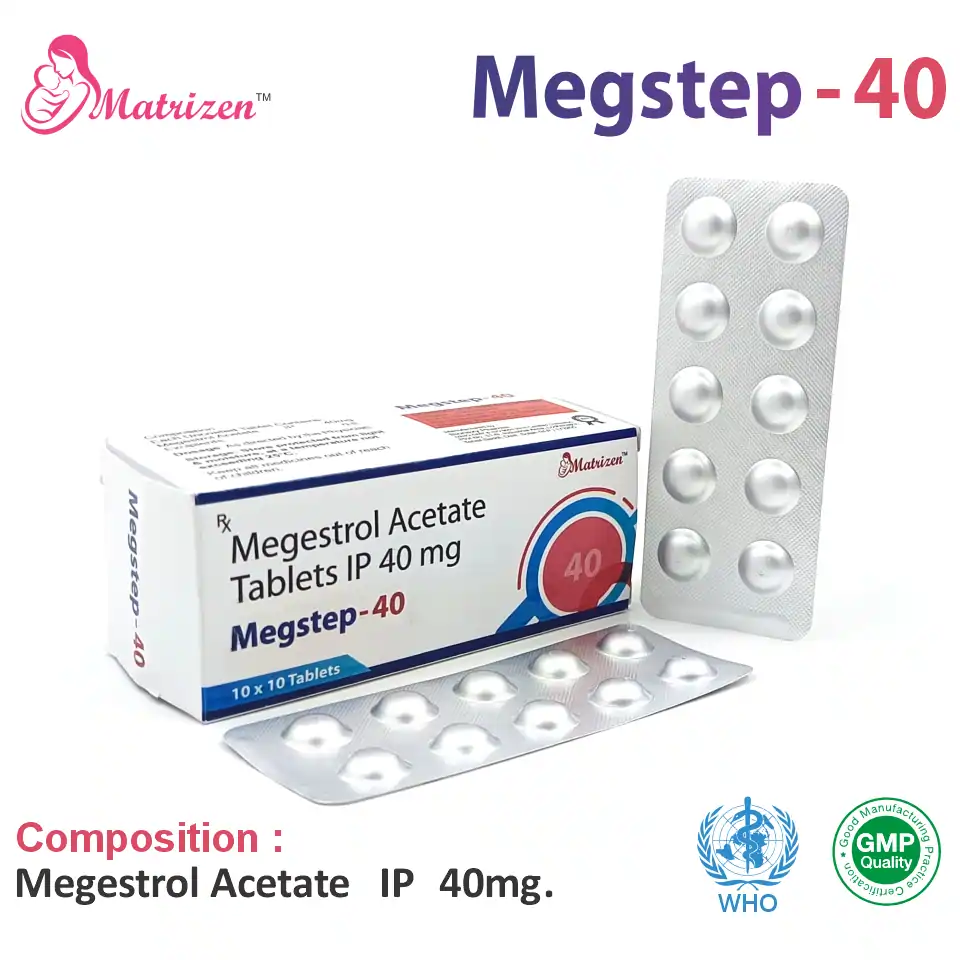 Megestrol Acetate 40mg SR Tablet at the best price in PCD Pharma Franchise for Progestin, Cancer, and Weight Loss Management.